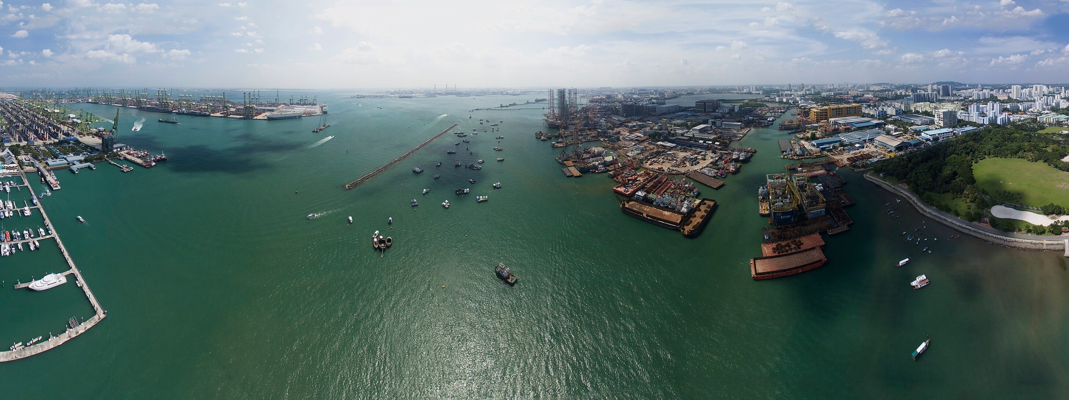Harbour dawn light over Telok Blangah